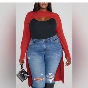 Fashion to Figure Red Longline Sweater